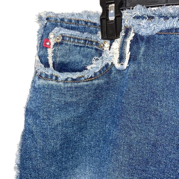 Zana Di Vintage Women  Skirt Size 11 Blue Denim Y2K Mini Pure Cotton Pockets - Picture 4 of 10